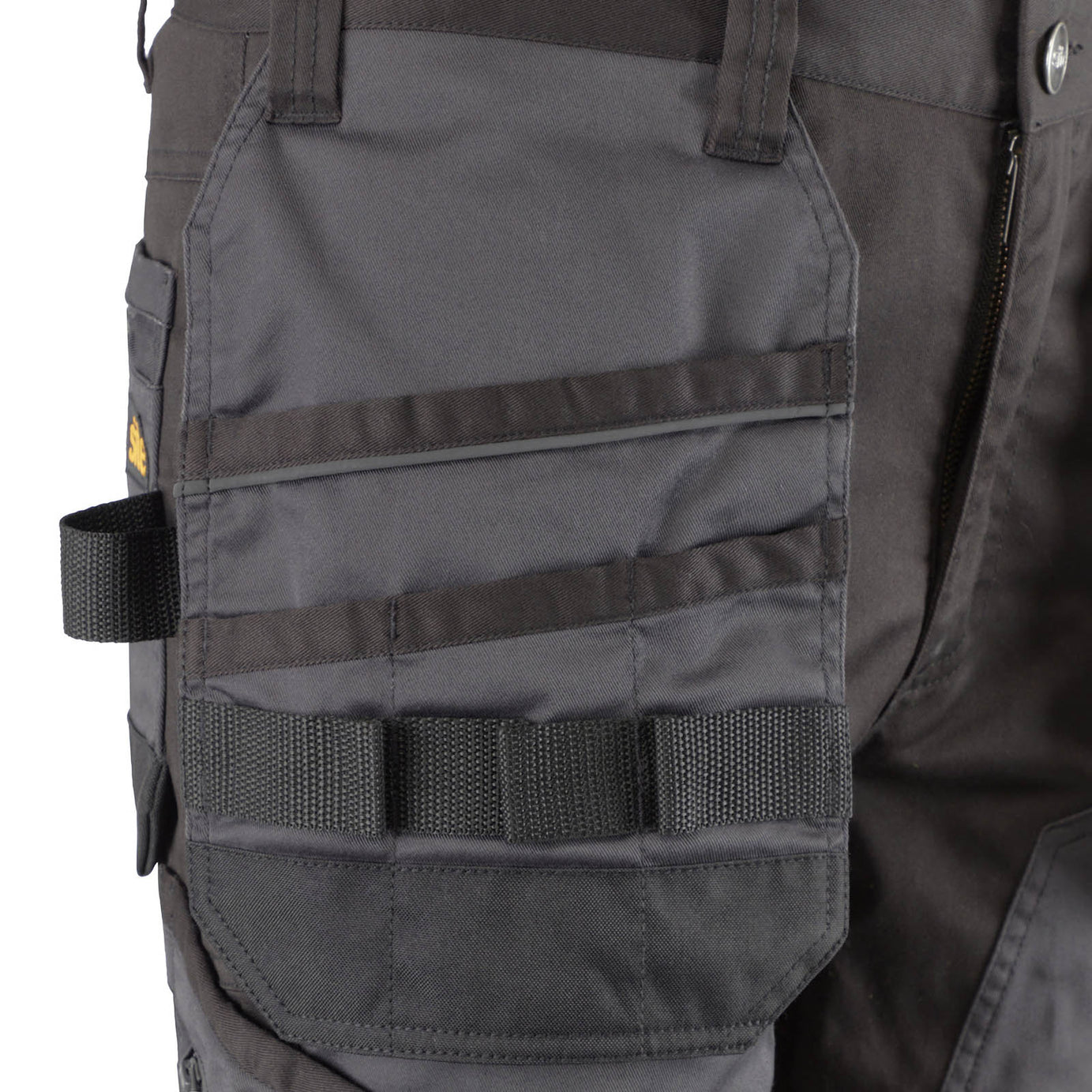 Site Work Trousers Men's Slim Fit Grey Black Multi Pockets Cargo W34 L32 - Image 5