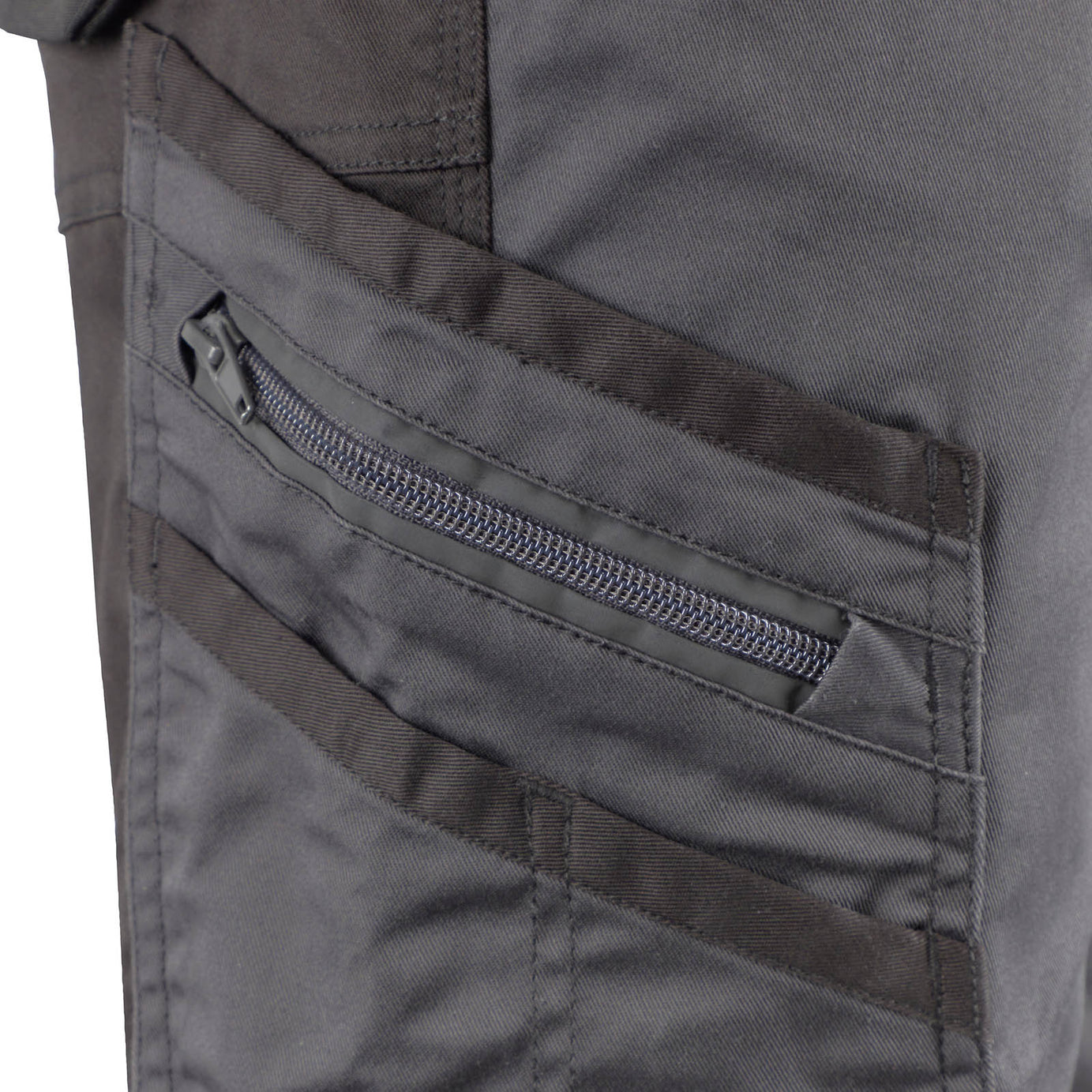 Site Work Trousers Men's Slim Fit Grey Black Multi Pockets Cargo W34 L32 - Image 7