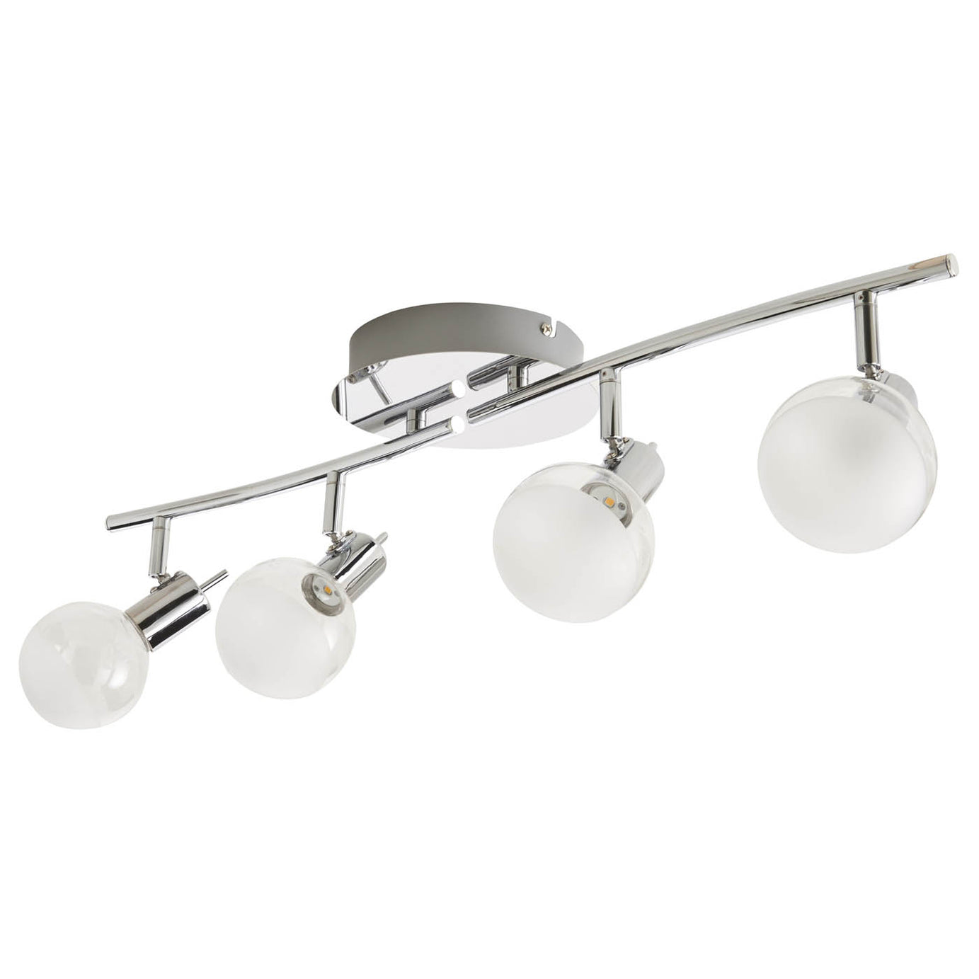 Spotlight Bar Ceiling 4 Way Gloss Chrome LED Warm White 500lm Kitchen Dining - Image 1