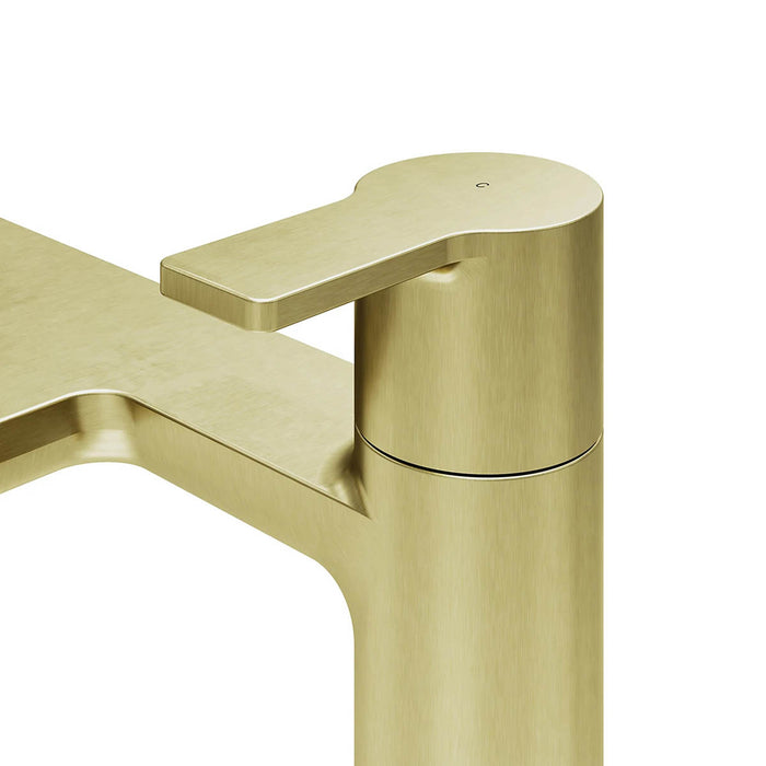 Bath Filler Tap Mixer Satin Brass Effect Lever Bathroom Deck Contemporary - Image 8