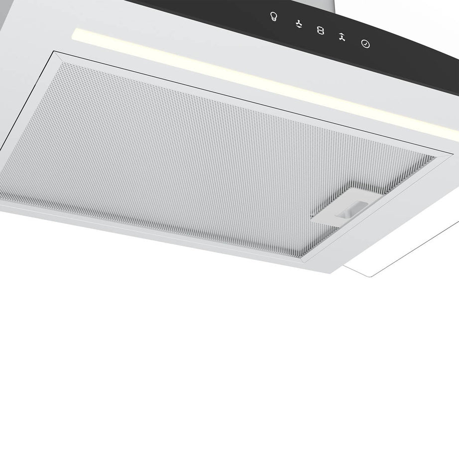 Cooker Hood Kitchen Extractor Fan Curved Glass Chimney LED Touch Control W59.8cm - Image 4