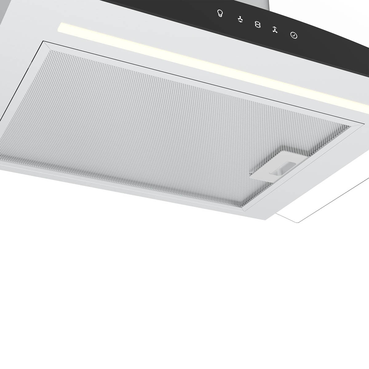 Cooker Hood Kitchen Extractor Fan Curved Glass Chimney LED Touch Control W59.8cm - Image 4