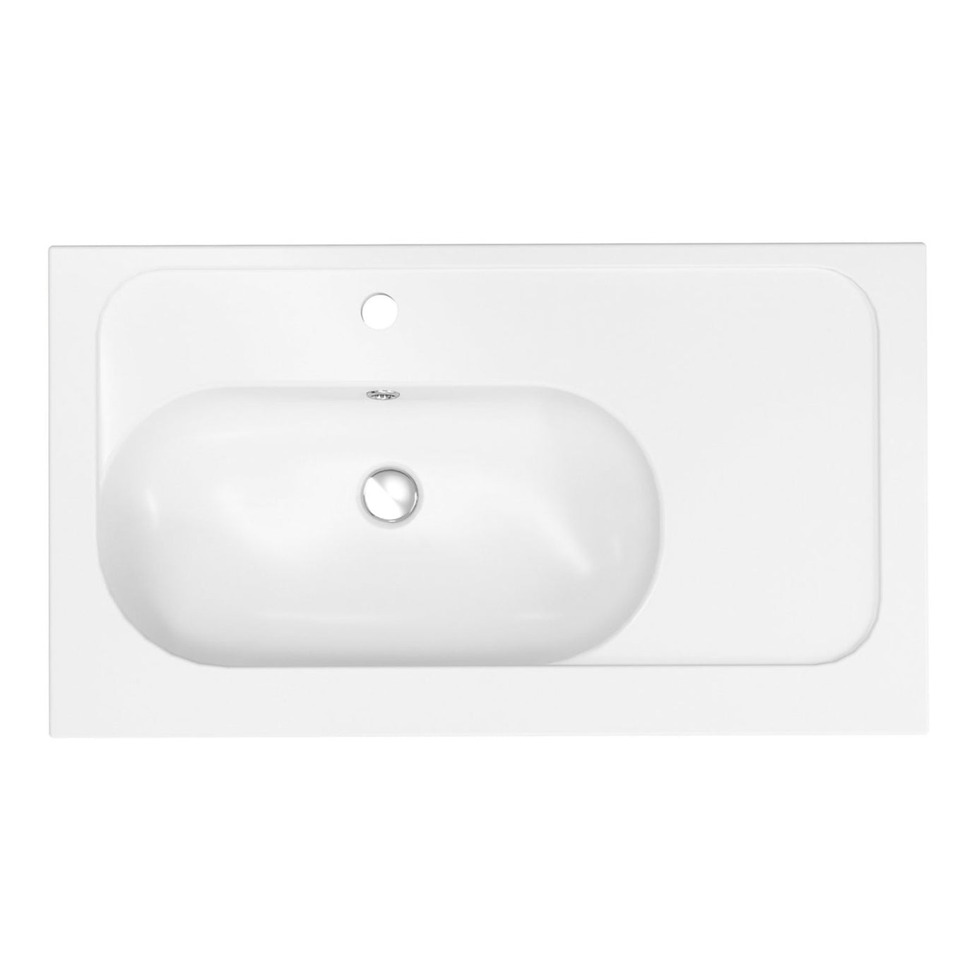 GoodHome Levanna Gloss White Rectangular Vanity Basin (W)80.6cm - Image 6