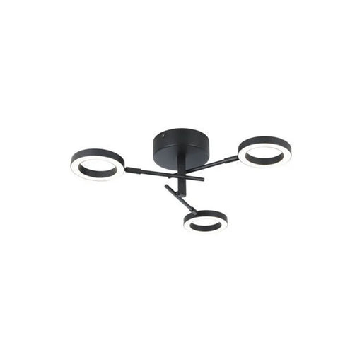 LED Ceiling Light 3 Way Matt Black Dimmable Multi Arm Circular Modern 700lm - Image 1