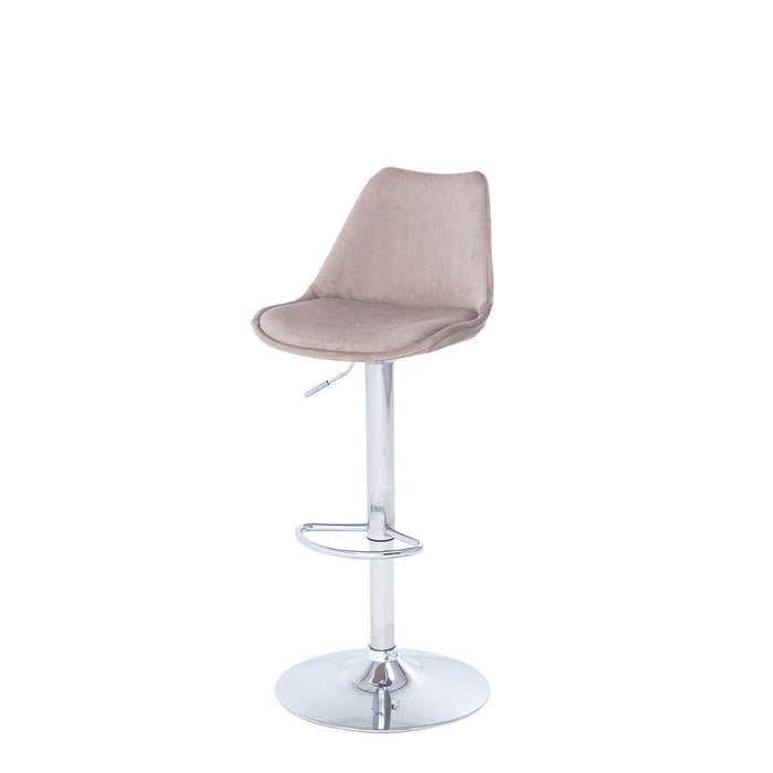 Bar Stool Beige Steel Adjustable Swivel Rust Resistant Ergonomic Pack of 2 - Image 1