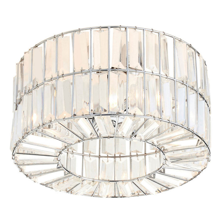 Ceiling Light 3 Way Crystal Beads Facetted Shade Elegant Modern Metal Chrome - Image 2