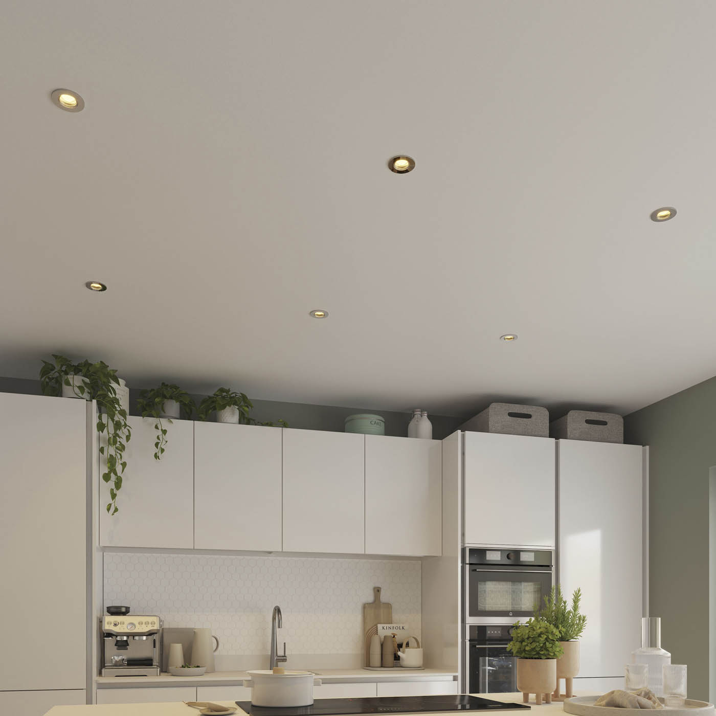 LED Downlight Chrome Fixed Fire Rated Warm White 450lm Dimmable Indoor Pack Of 6 - Image 2