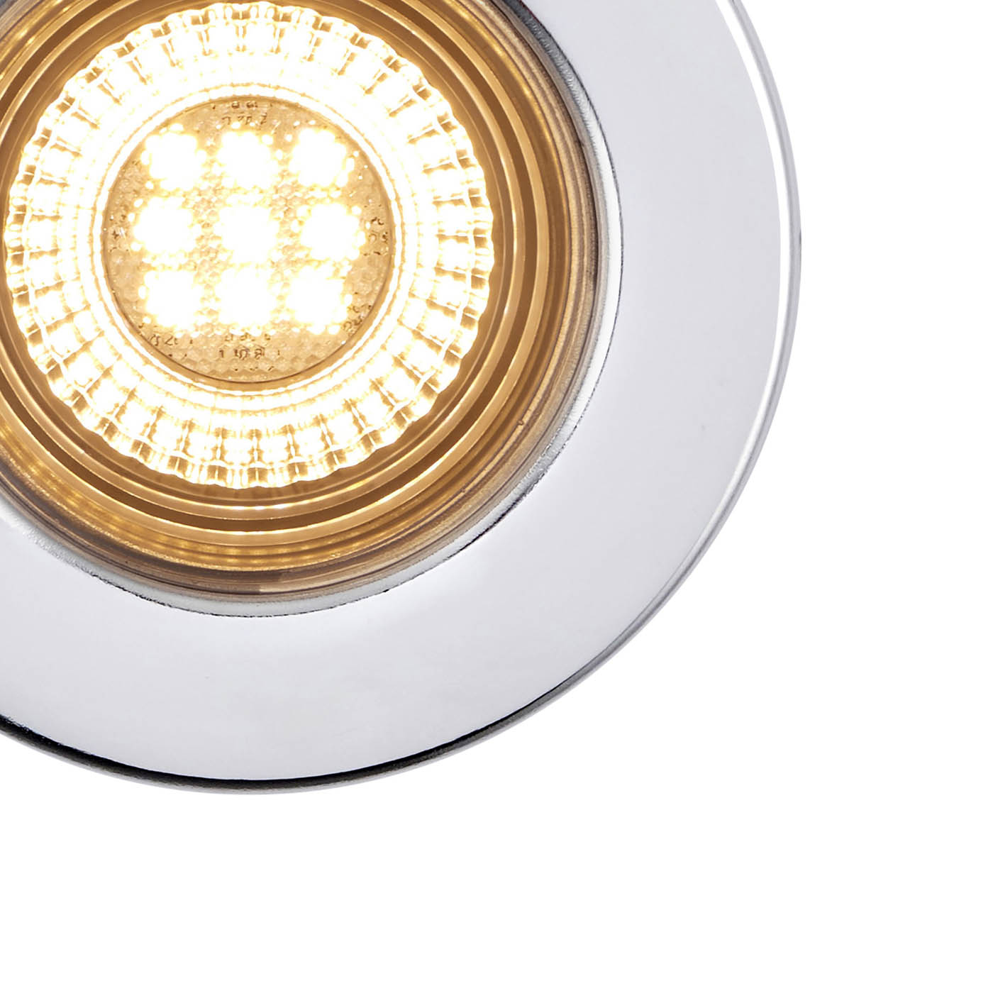 Downlight LED Chrome Effect Warm White Fixed Fire Rated Dimmable IP65 10 Pack - Image 4