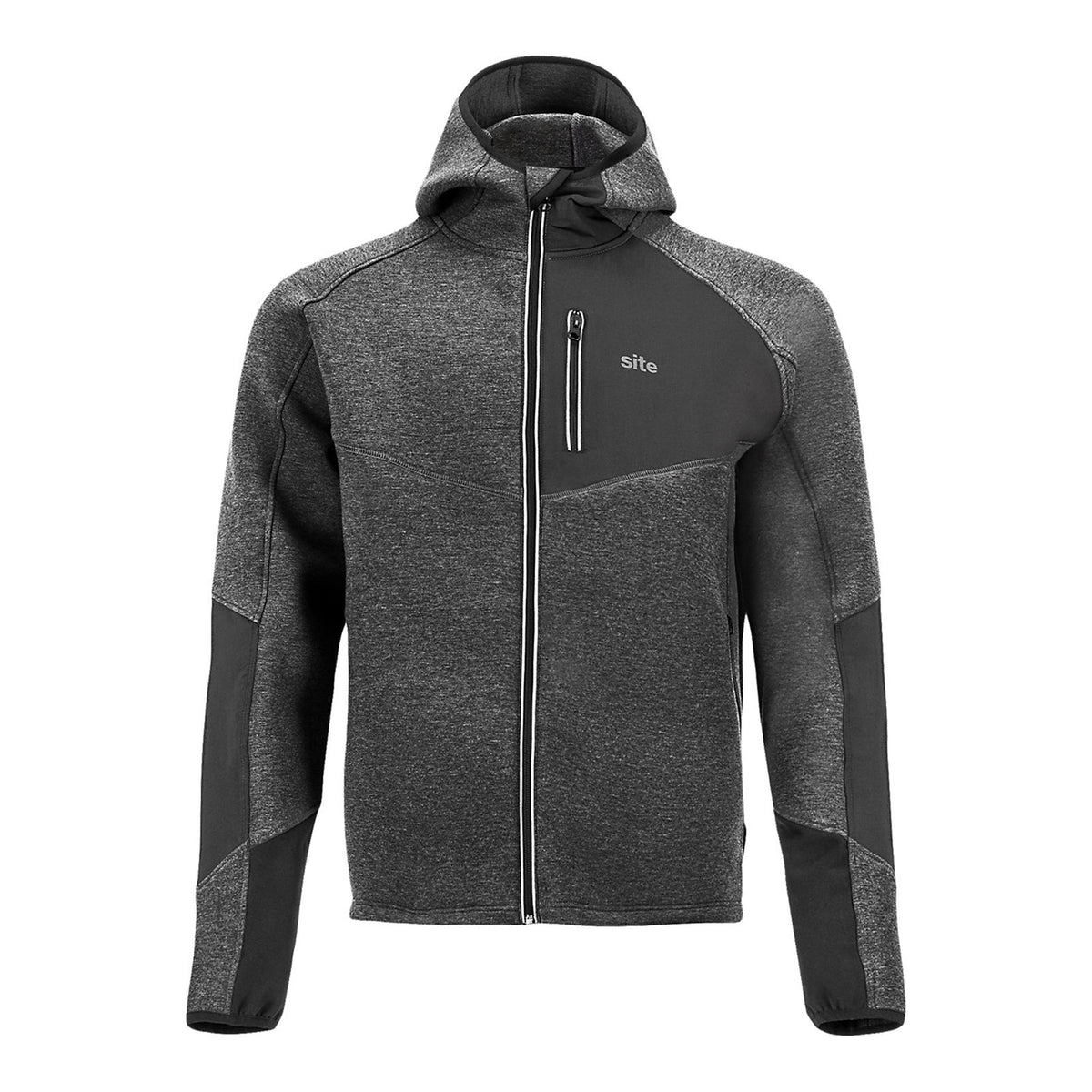 Site Hooded Sweatshirt Grey Black XL Workwear Zip Hoodie Suter - Image 1
