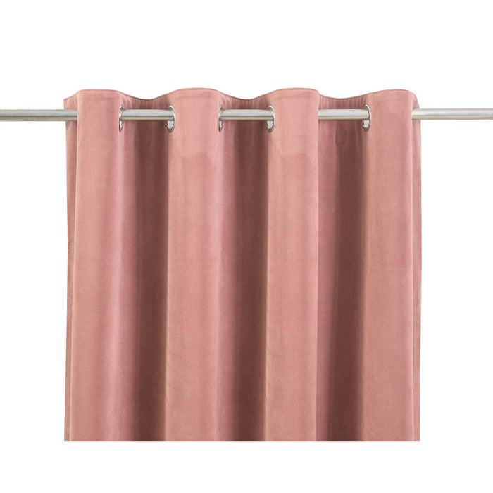 Valgreta Pink Velvet Lined Eyelet Curtain (W)228cm (L)228cm Pair - Image 3