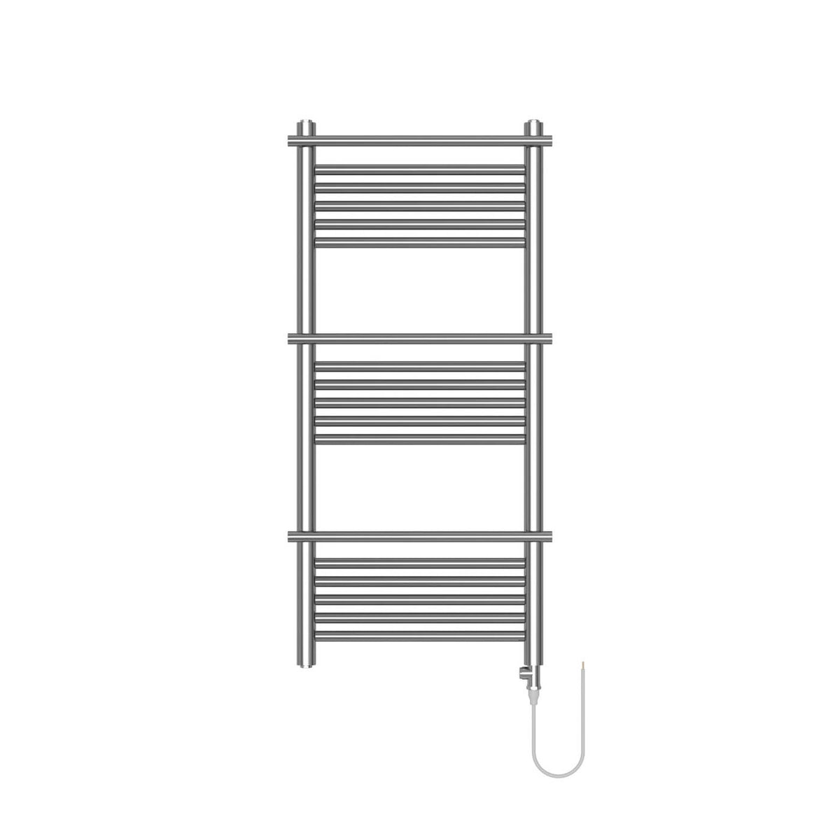 Towel Rail Radiator Chrome Effect Vertical Flat Bathroom Ladder (W)534x(H)1182mm - Image 2
