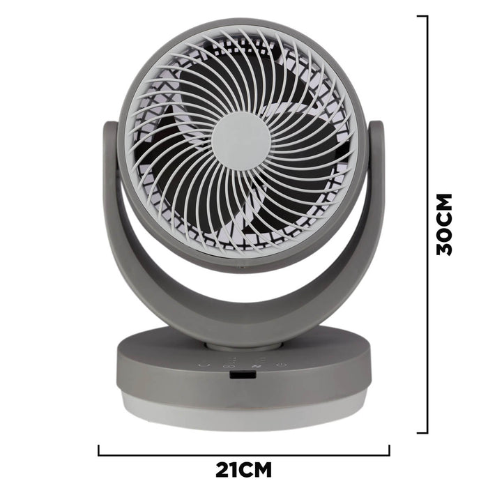 Desk Fan Portable Mini Compact Grey 8" Quiet Remote Controlled Oscillating - Image 3