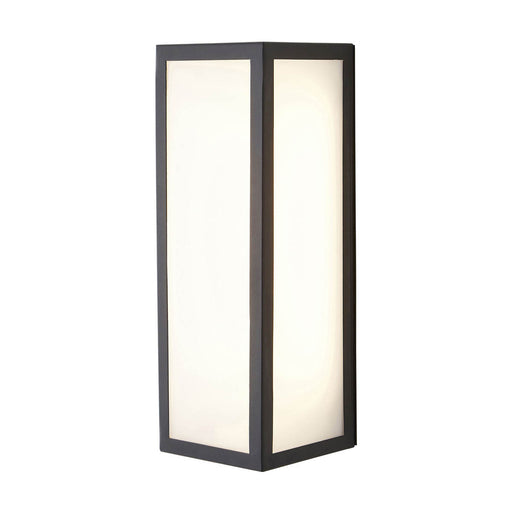 LED Outdoor Wall Light Matt Black Rectangle Weatherproof 600lm (Dia)12cm - Image 1