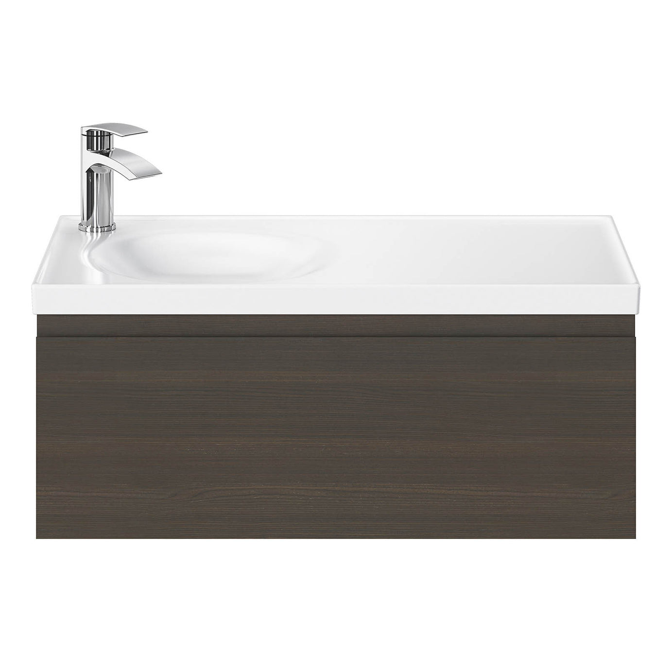 Bathroom Cabinet Kentia Walnut Veneer Wall Mounted Storage Vanity Unit Furniture - Image 3
