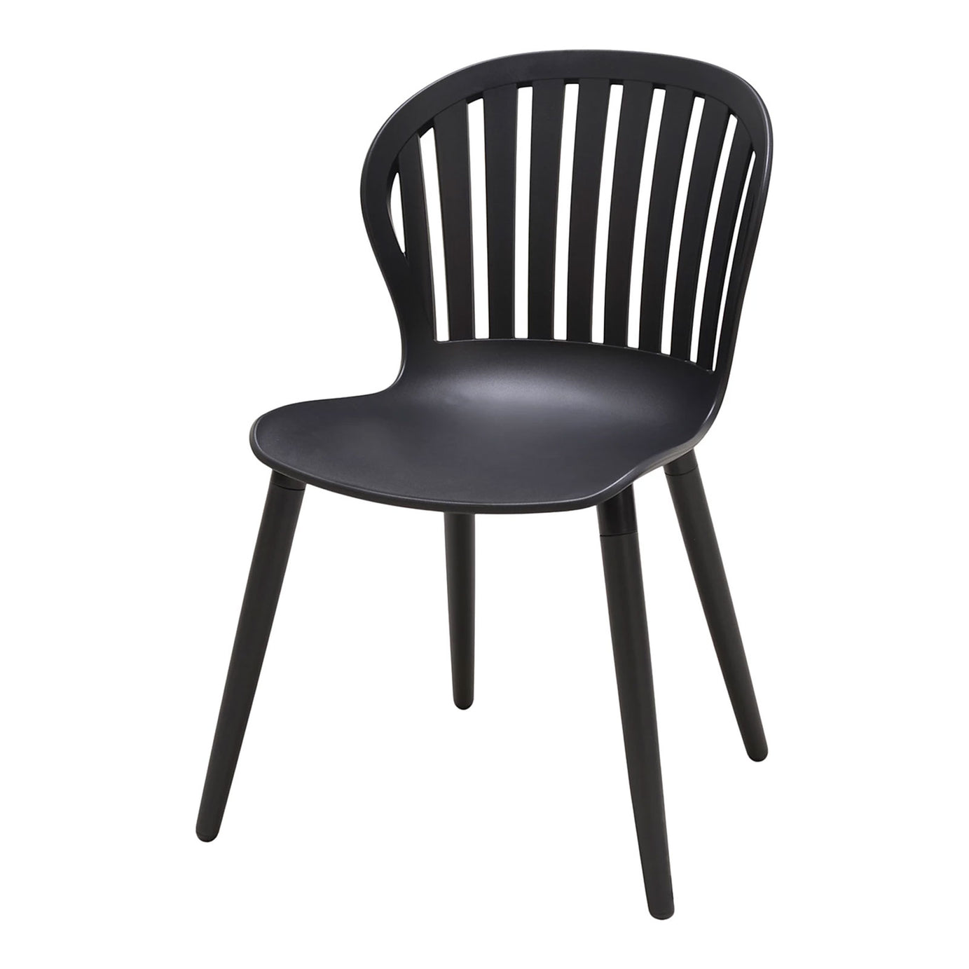 GoodHome Kiwee Bucket Chair Black Plastic Dining Kitchen Indoor Chair - Image 1