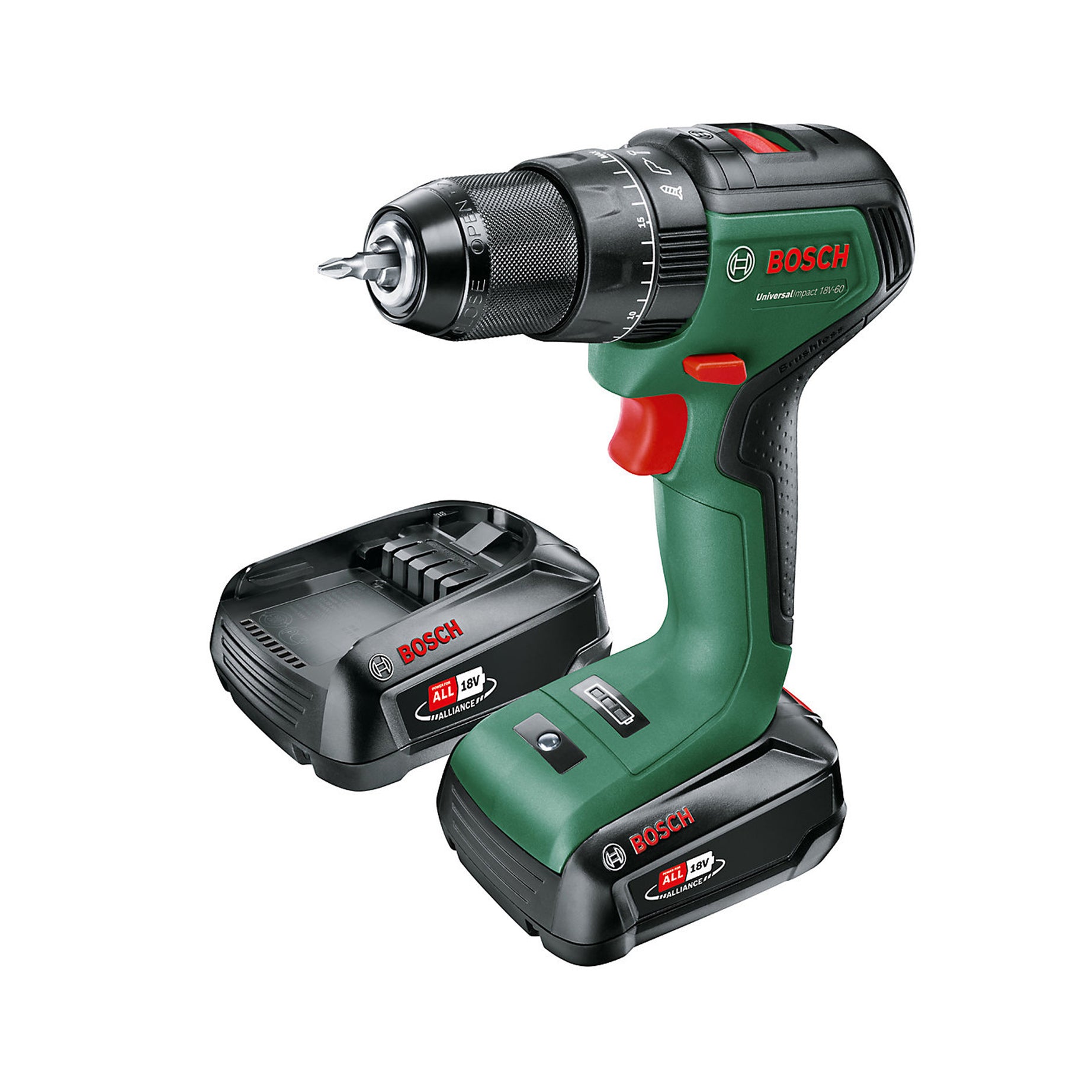 Bosch Combi Drill Cordless 18V 2x2Ah Li-Ion UniversalImpact18V-60 Brushless - Image 1