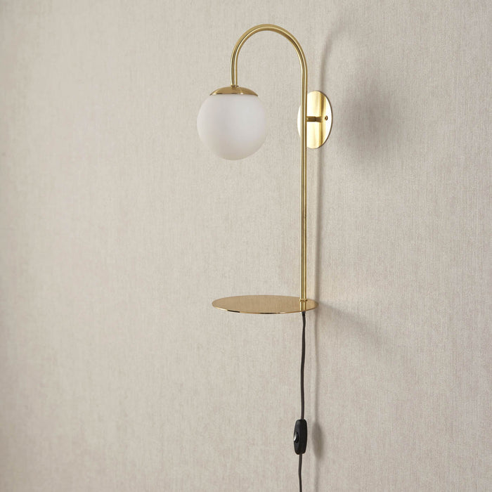 Dasha Gloss Brass effect Plug-in Wall light - Image 2