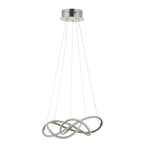 LED Ceiling Light Pendant Spiral Hanging Matt Silver Effect Adjustable Drop - Image 1