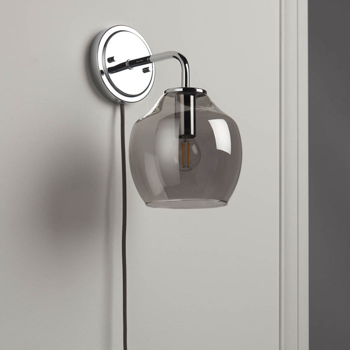 Vara Gloss Grey Silver effect Plug-in Wall light - Image 2