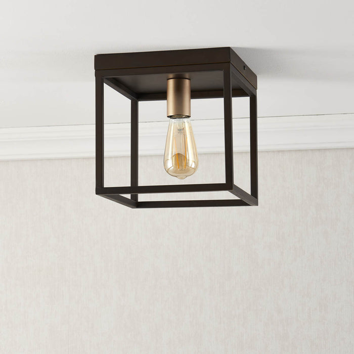 York Box Matt Steel Bronze effect Ceiling light - Image 2