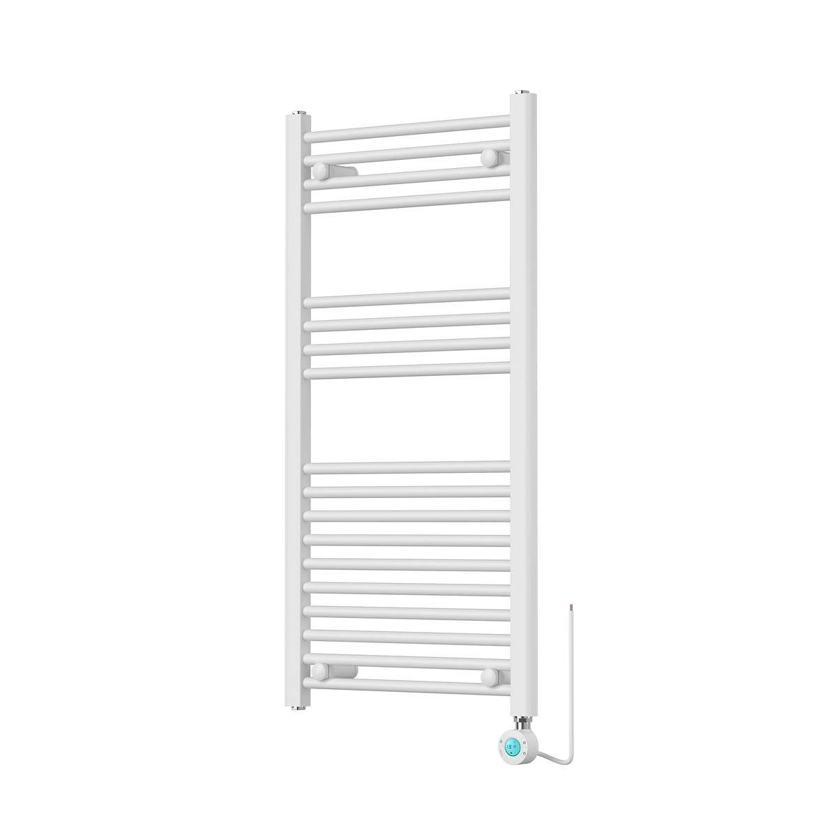 Flomasta Electric Towel Rail Radiator White Flat Bathroom Warmer (H)100x(W)50cm - Image 1
