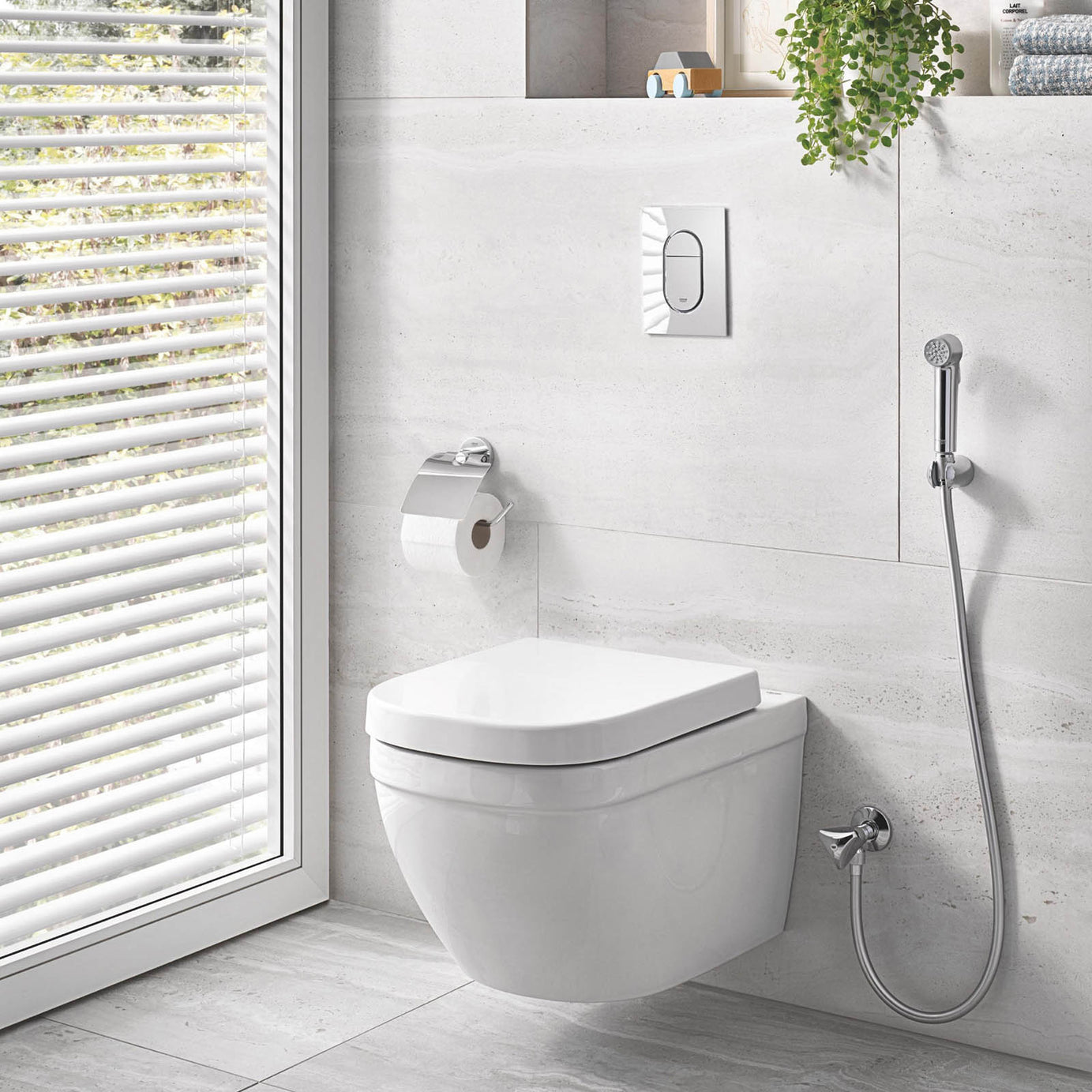 Grohe Bidet Sprayer Kit Gloss Chrome Single Spray Pattern Bathroom Modern - Image 2