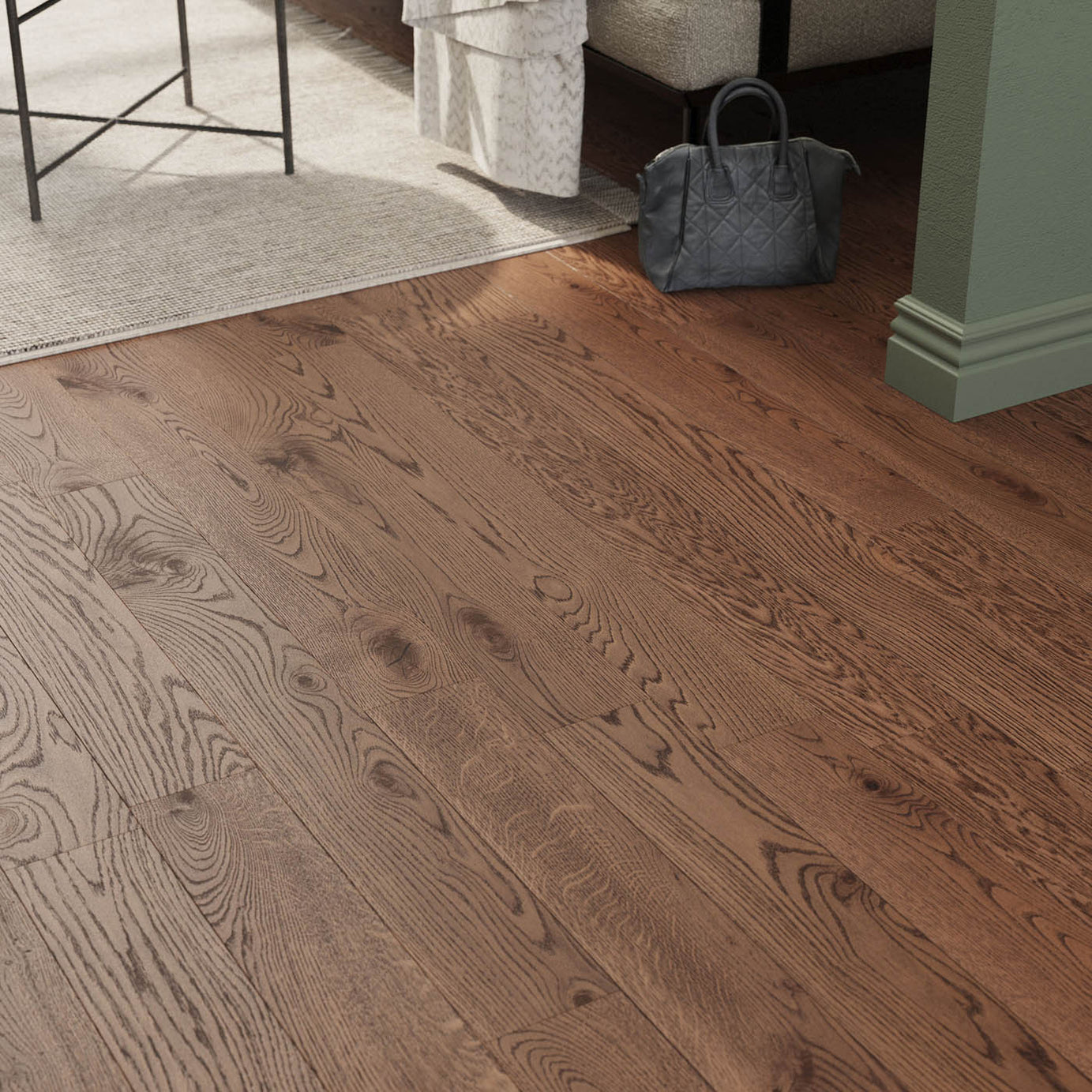 GoodHome Skara Rustic Brown Oak Engineered Real wood top layer flooring, 1.35m² - Image 3