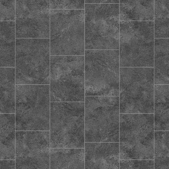 Precut Dark Grey Tile effect Sheet vinyl, 5m² - Image 1