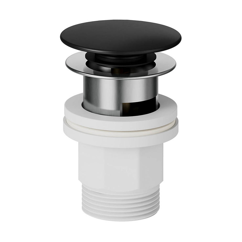 Bathroom Basin Tap Mono Mixer Tall Black Single Lever Clicker Waste Modern - Image 5
