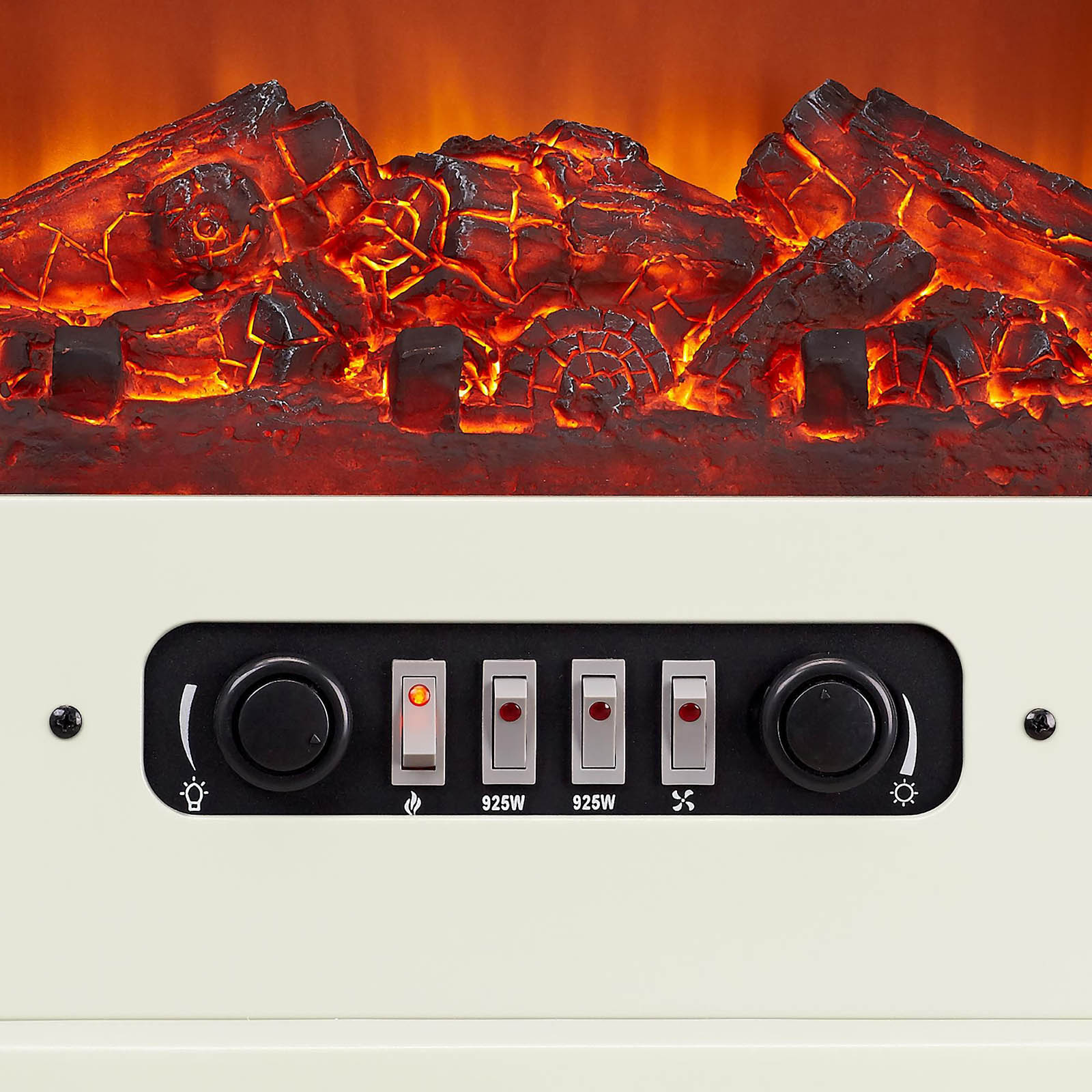 Focal Point Weybourne 1850W Matt Cream Electric Stove (H)670mm (W)635mm - Image 8