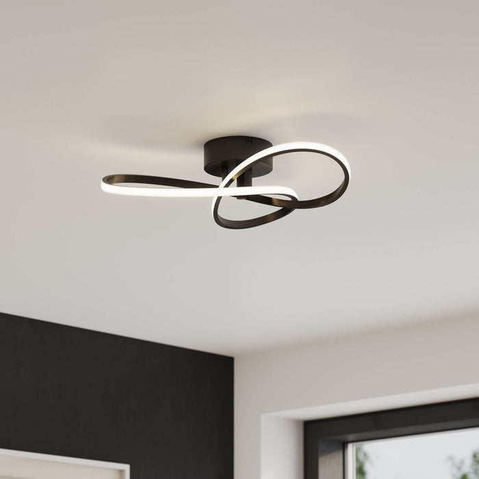 LED Ceiling Light Matt Black Warm White Abstract Modern Bedroom Living Room - Image 2