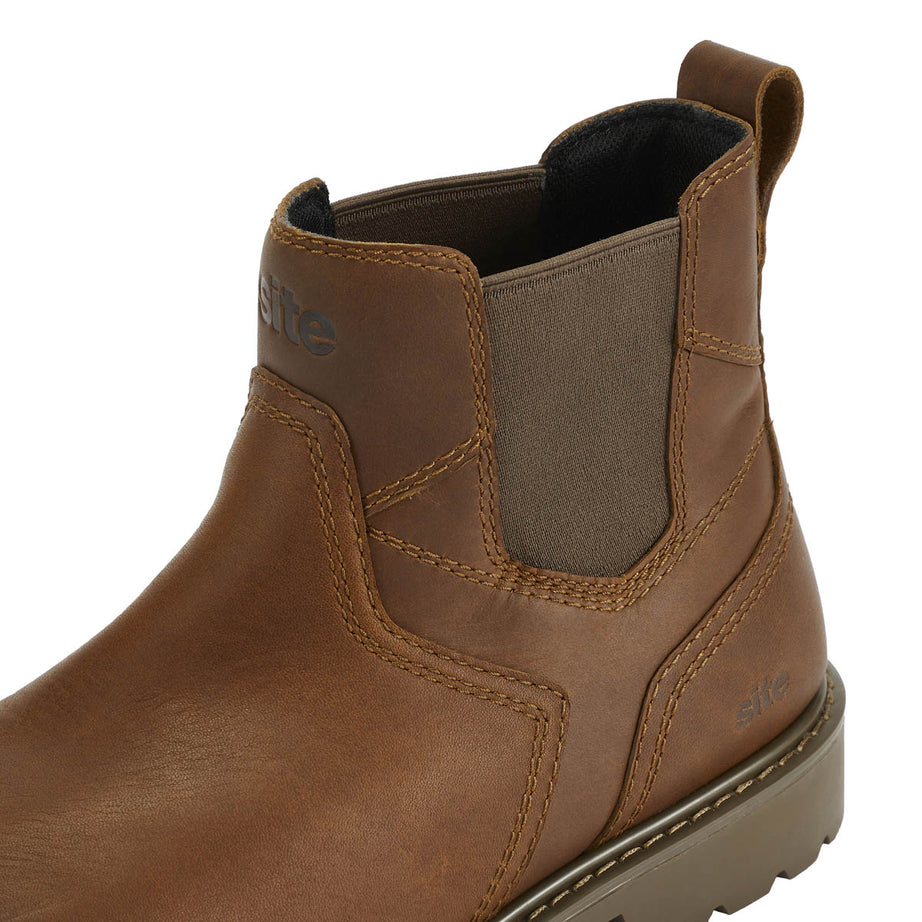Site Safety Dealer Boots Mens Standard Fit Brown Leather Steel toe Size 10 - Image 6
