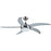 Ceiling Fan Light Silver Glass Metal Chrome Effect 3 Speeds Dimmable Modern - Image 3