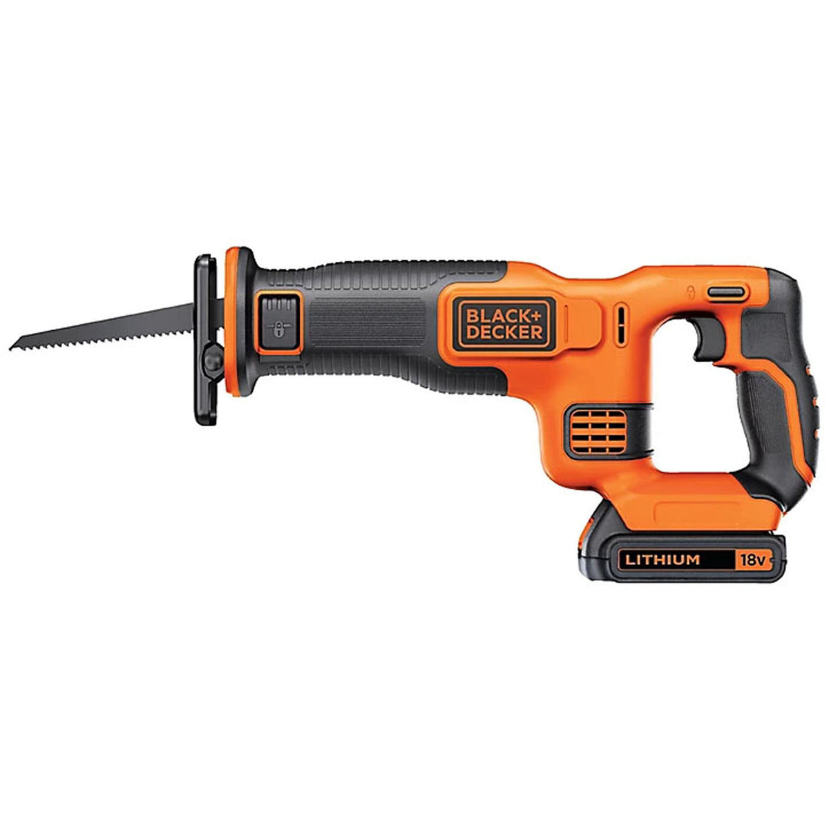Black+Decker Reciprocating Saw Cordless 18V 1.5Ah Li-ion BDCR18C1-GB Soft Grip - Image 3