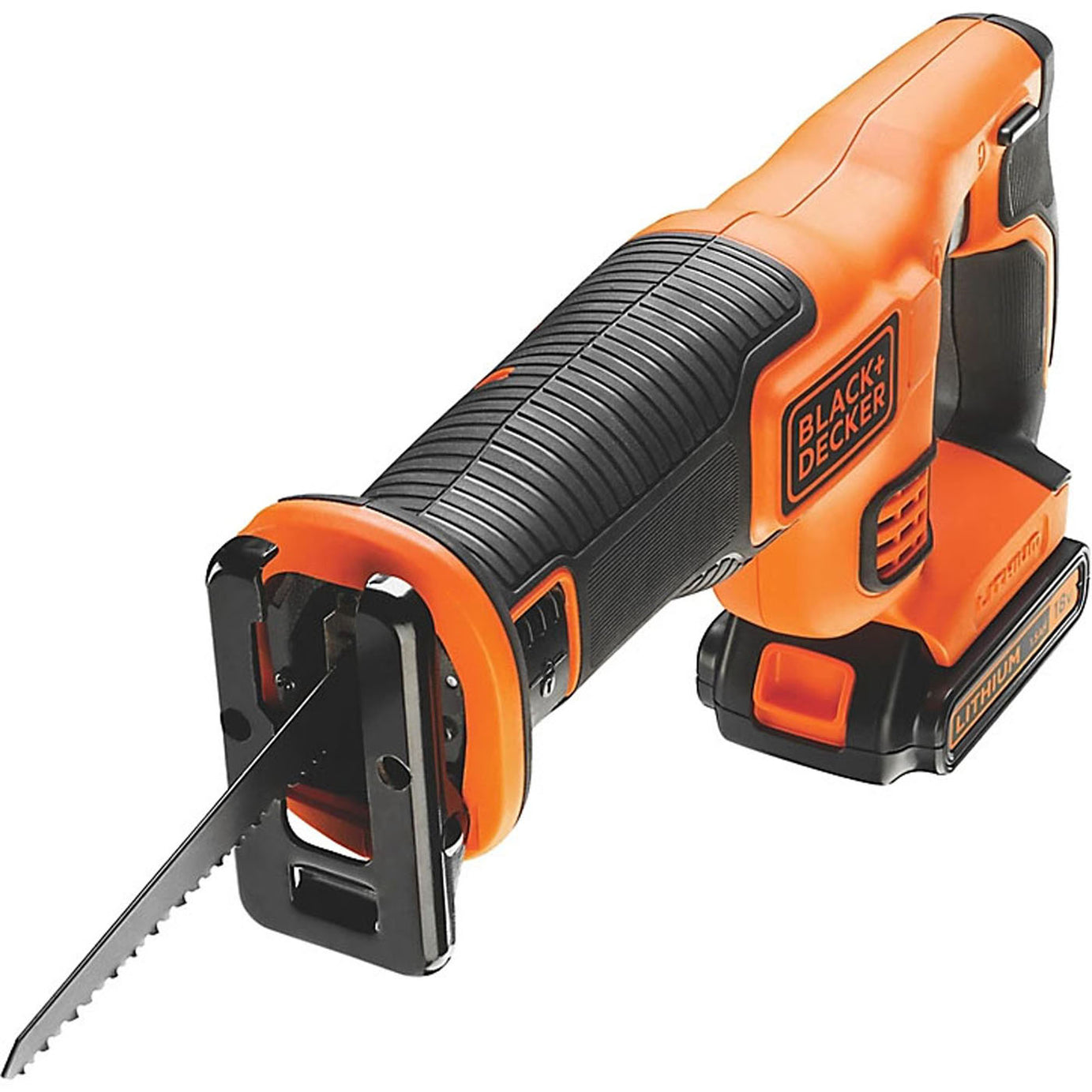 Black+Decker Reciprocating Saw Cordless 18V 1.5Ah Li-ion BDCR18C1-GB Soft Grip - Image 5