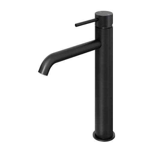 Bathroom Basin Sink Tap Mono Mixer Tall Single Lever Matt Black Round Waste - Image 1