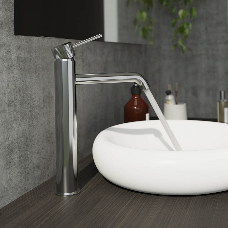 Bathroom Basin Tap Mono Mixer XL Chrome Single Lever Ceramic Cartridge Waste - Image 5