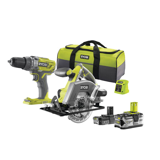 Ryobi Power Tool Kit Percussion Drill Circular Saw Cordless 2.0 A Li-Ion 18V - Image 1