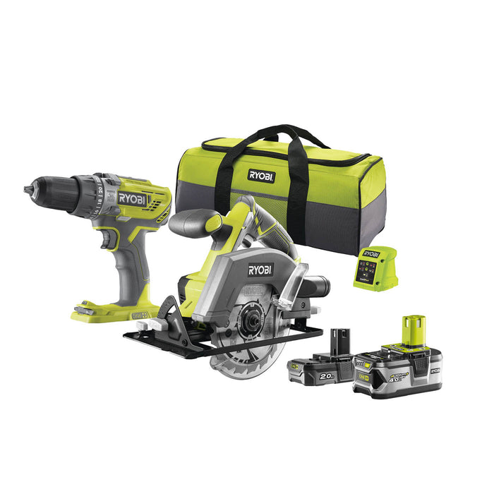 Ryobi Power Tool Kit Percussion Drill Circular Saw Cordless 2.0 A Li-Ion 18V - Image 2