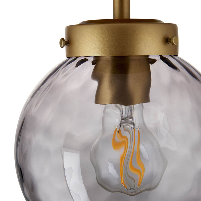 Ceiling Light Flush Pendant Gold Smoked Glass Dimmable Weatherproof Outdoor 15W - Image 4