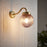 Verity Fixed Satin Gold Mains-powered (wired) Outdoor Dimmable Wall light with Light pink shade - Image 1