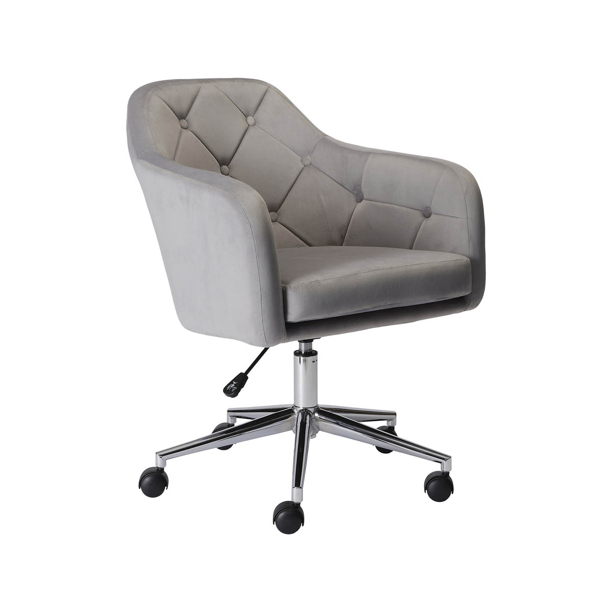 Trevillet Office Chair Wingback Grey Velvet Effect Quilted (H)915(W)620(D)660mm - Image 5