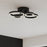 LED Ceiling Light Circular Matt Black 4 Way Flush Plate Dimmable Warm White - Image 1