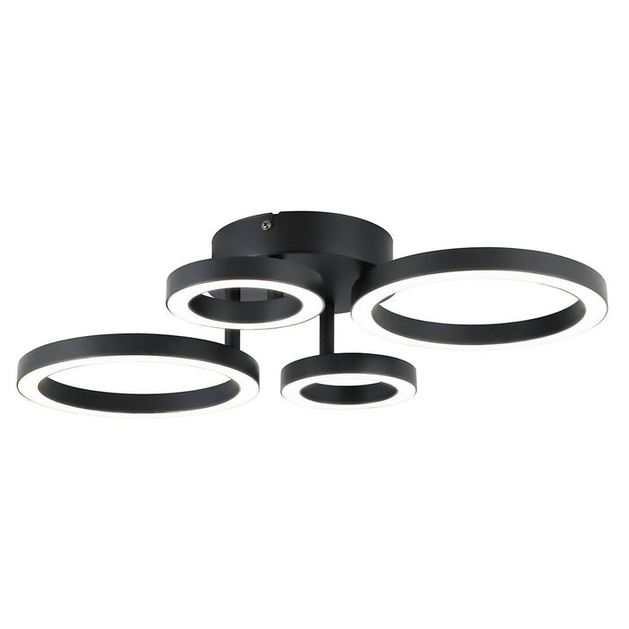 LED Ceiling Light Circular Matt Black 4 Way Flush Plate Dimmable Warm White - Image 4