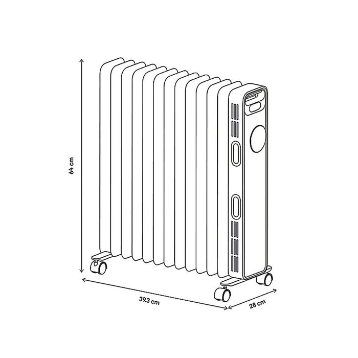 Oil Filled Radiator 2000W White Space Heater Portable LED Display Remote Control - Image 8