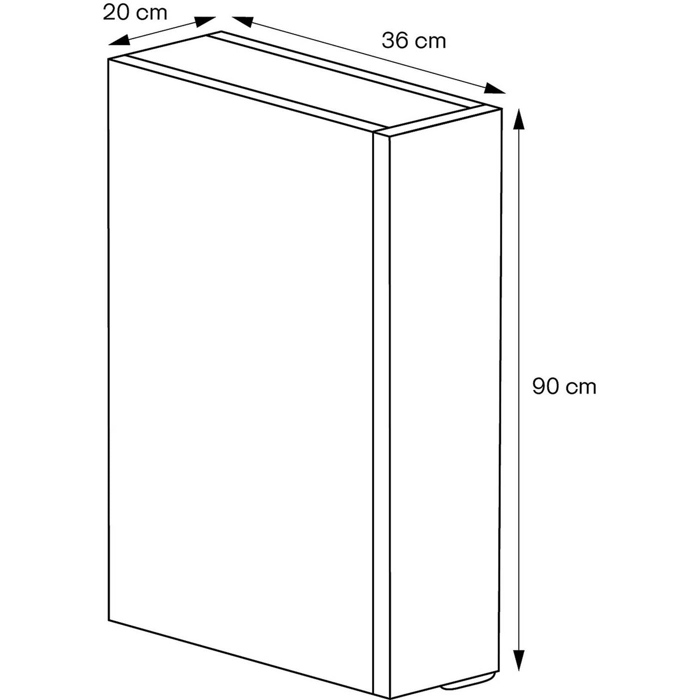 GoodHome Imandra Deep Matt Black Bathroom Single Wall cabinet (H)90cm (W)20cm - Image 3