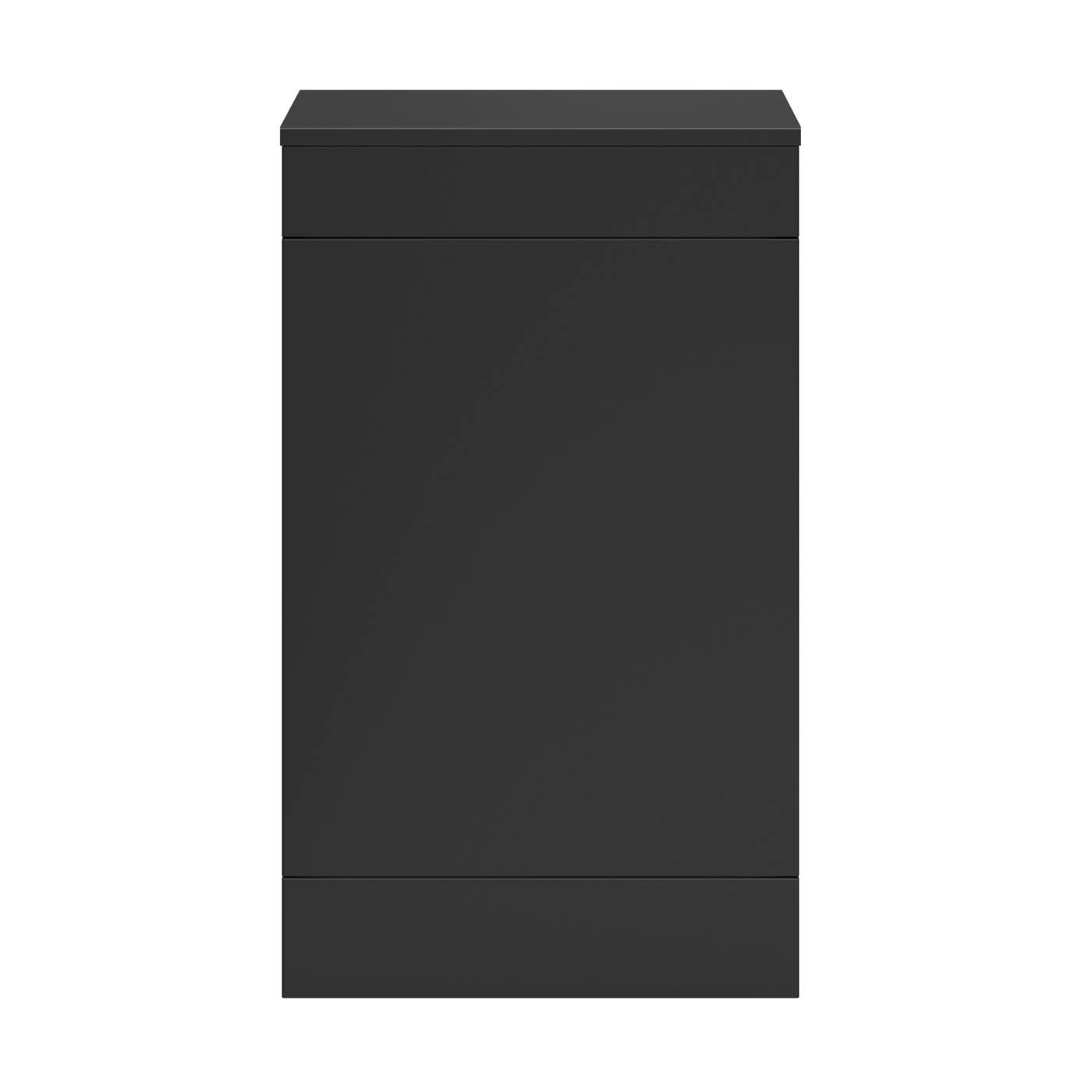 GoodHome Imandra Matt Black Modern Freestanding Toilet cabinet (H)840mm x (W)500mm - Image 4