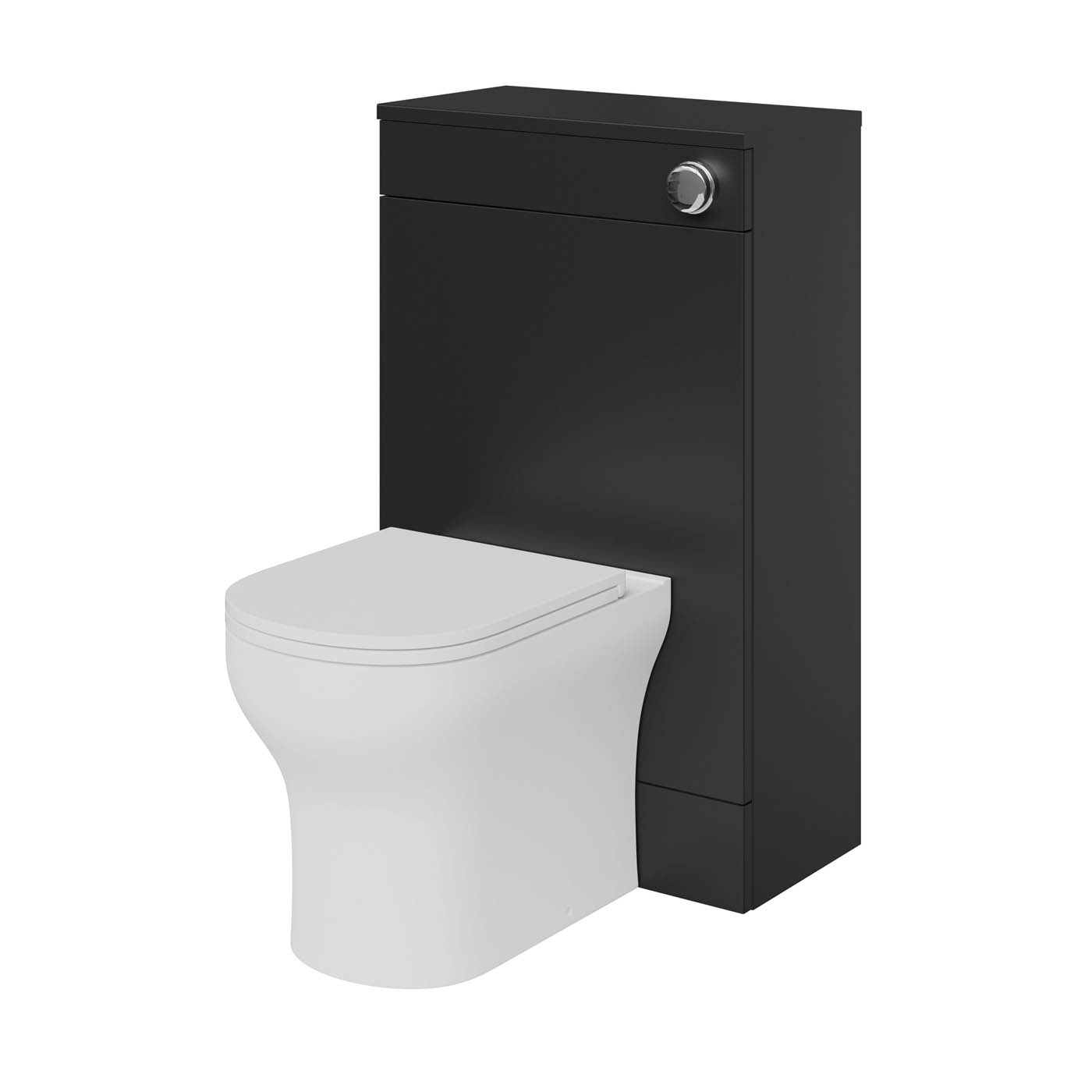 GoodHome Imandra Matt Black Modern Freestanding Toilet cabinet (H)840mm x (W)500mm - Image 5
