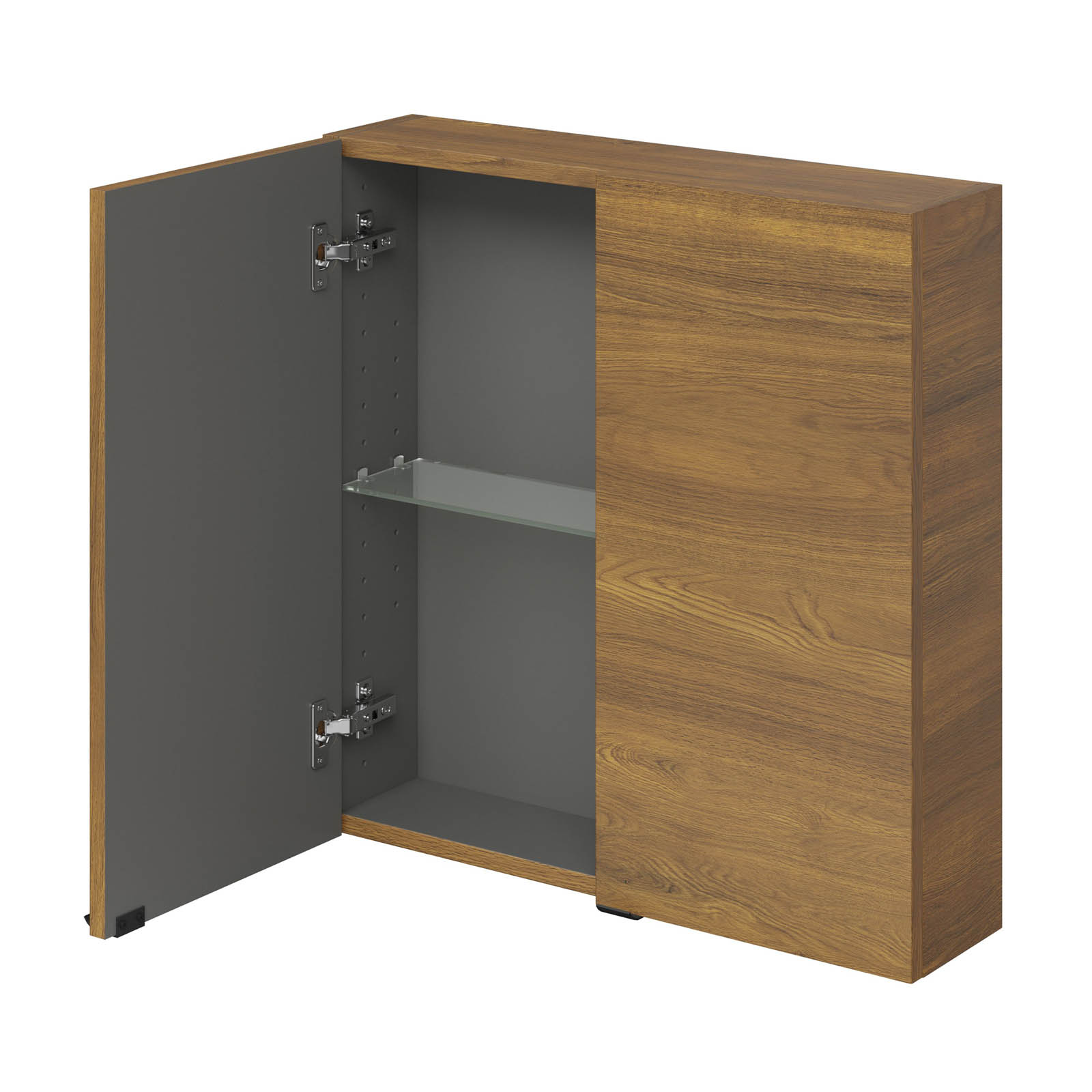 GoodHome Bathroom Cabinet Matt Walnut effect Double Wall (H)60cm (W)60cm - Image 4