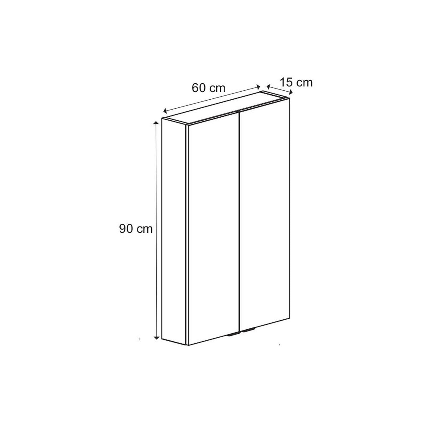 GoodHome Bathroom cabinet Double Wall Imandra Matt Black (H)90cm (W)60cm - Image 2